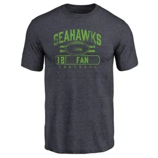 12th Fan Seattle Seahawks Flanker Tri-Blend T-Shirt - Navy