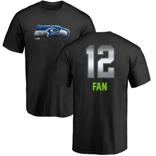 12th Fan Seattle Seahawks Midnight Mascot T-Shirt - Black