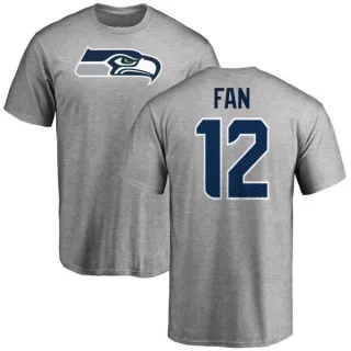 12th Fan Seattle Seahawks Name & Number Logo T-Shirt - Ash