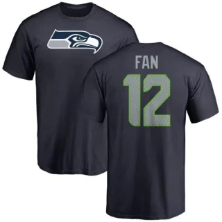 12th Fan Seattle Seahawks Name & Number Logo T-Shirt - Navy