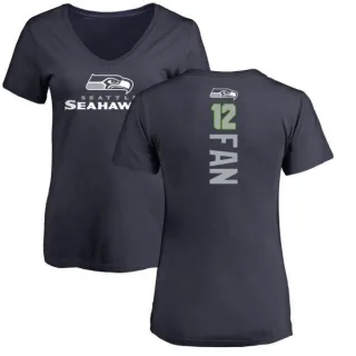 12th Fan Women's Seattle Seahawks Backer Slim Fit T-Shirt - Navy