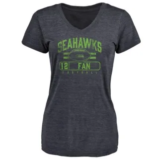 12th Fan Women's Seattle Seahawks Flanker Tri-Blend T-Shirt - Navy