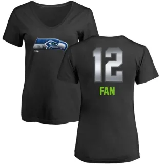 12th Fan Women's Seattle Seahawks Midnight Mascot T-Shirt - Black