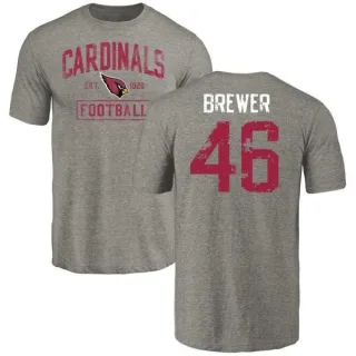 Aaron Brewer Arizona Cardinals Gray Distressed Name & Number Tri-Blend T-Shirt