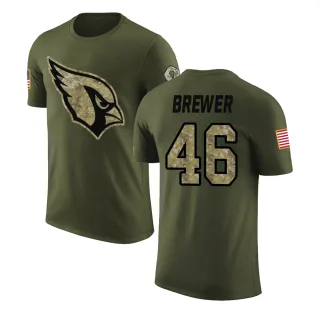 Aaron Brewer Arizona Cardinals Olive Salute to Service Legend T-Shirt