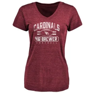 Aaron Brewer Women's Arizona Cardinals Flanker Tri-Blend T-Shirt - Maroon