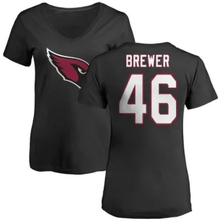 Aaron Brewer Women's Arizona Cardinals Name & Number Logo Slim Fit T-Shirt - Black