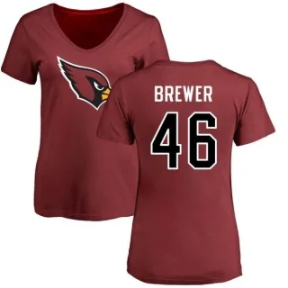 Aaron Brewer Women's Arizona Cardinals Name & Number Logo Slim Fit T-Shirt - Maroon