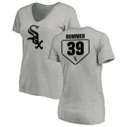 Aaron Bummer Women's Chicago White Sox RBI Slim Fit V-Neck T-Shirt - Heathered Gray