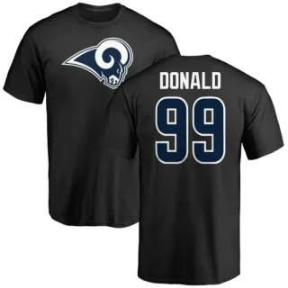 Aaron Donald Los Angeles Rams Name & Number Logo T-Shirt - Black