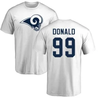 Aaron Donald Los Angeles Rams Name & Number Logo T-Shirt - White