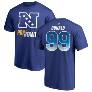 Aaron Donald Los Angeles Rams NFC 2019 Pro Bowl Blue Name & Number T-Shirt