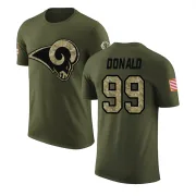 Aaron Donald Los Angeles Rams Olive Salute to Service Legend T-Shirt