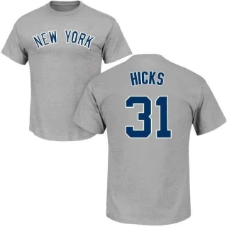 Aaron Hicks New York Yankees Name & Number T-Shirt - Gray