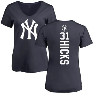 Aaron Hicks Women's New York Yankees Backer Slim Fit T-Shirt - Navy