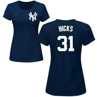 Aaron Hicks Women's New York Yankees Name & Number T-Shirt - Navy