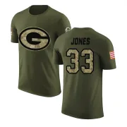 Aaron Jones Green Bay Packers Olive Salute to Service Legend T-Shirt