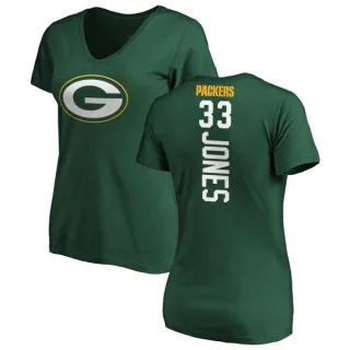 Aaron Jones Women's Green Bay Packers Backer Slim Fit T-Shirt - Green