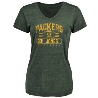 Aaron Jones Women's Green Bay Packers Flanker Tri-Blend T-Shirt - Green