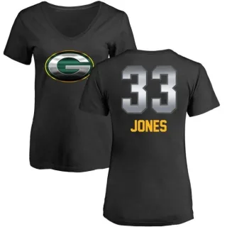 Aaron Jones Women's Green Bay Packers Midnight Mascot T-Shirt - Black