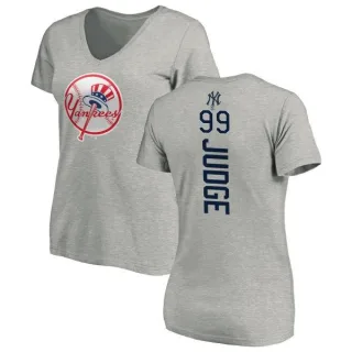 Aaron Judge Women's New York Yankees Backer Slim Fit T-Shirt - Ash