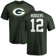 Aaron Rodgers Green Bay Packers Name & Number Logo T-Shirt - Green