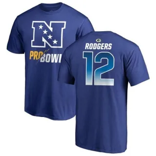 Aaron Rodgers Green Bay Packers NFC 2019 Pro Bowl Blue Name & Number T-Shirt