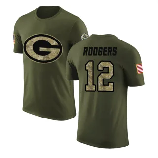 Aaron Rodgers Green Bay Packers Olive Salute to Service Legend T-Shirt