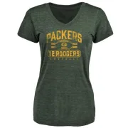 Aaron Rodgers Women's Green Bay Packers Flanker Tri-Blend T-Shirt - Green