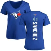 Aaron Sanchez Women's Toronto Blue Jays Backer Slim Fit T-Shirt - Royal