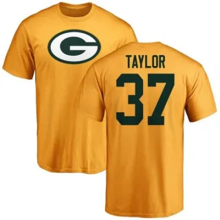 Aaron Taylor Green Bay Packers Name & Number Logo T-Shirt - Gold