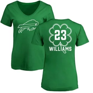 Aaron Williams Women's Buffalo Bills Green St. Patrick's Day Name & Number V-Neck T-Shirt