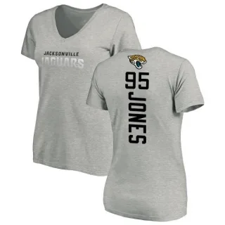 Abry Jones Women's Jacksonville Jaguars Backer V-Neck T-Shirt - Ash