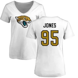 Abry Jones Women's Jacksonville Jaguars Name & Number Logo Slim Fit T-Shirt - White