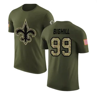 Adam Bighill New Orleans Saints Olive Salute to Service Legend T-Shirt