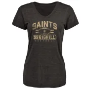 Adam Bighill Women's New Orleans Saints Flanker Tri-Blend T-Shirt - Black