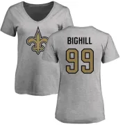 Adam Bighill Women's New Orleans Saints Name & Number Logo Slim Fit T-Shirt - Ash