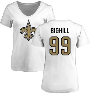 Adam Bighill Women's New Orleans Saints Name & Number Logo Slim Fit T-Shirt - White