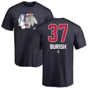 Adam Burish Chicago Blackhawks Name and Number Banner Wave T-Shirt - Navy