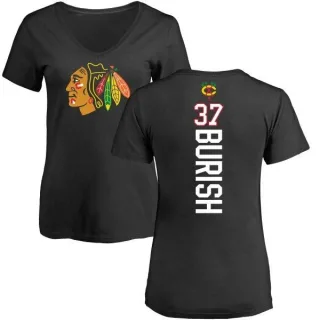 Adam Burish Women's Chicago Blackhawks Backer T-Shirt - Black