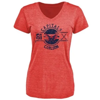 Adam Carlson Women's Washington Capitals Insignia Tri-Blend T-Shirt - Red