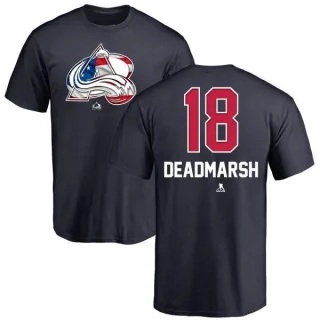 Adam Deadmarsh Colorado Avalanche Name and Number Banner Wave T-Shirt - Navy