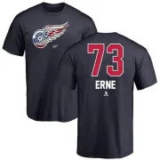 Adam Erne Detroit Red Wings Name and Number Banner Wave T-Shirt - Navy