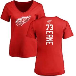 Adam Erne Women's Detroit Red Wings Backer T-Shirt - Red