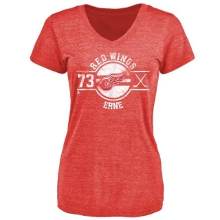 Adam Erne Women's Detroit Red Wings Insignia Tri-Blend T-Shirt - Red