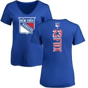 Adam Fox Women's New York Rangers Backer T-Shirt - Blue