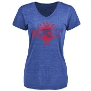 Adam Fox Women's New York Rangers Insignia Tri-Blend T-Shirt - Royal