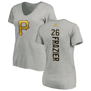 Adam Frazier Women's Pittsburgh Pirates Backer Slim Fit T-Shirt - Ash