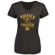 Adam Frazier Women's Pittsburgh Pirates Base Runner Tri-Blend T-Shirt - Black