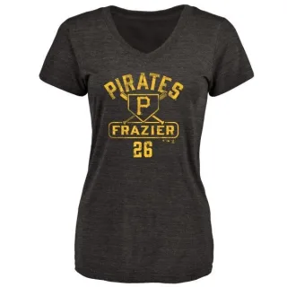 Adam Frazier Women's Pittsburgh Pirates Base Runner Tri-Blend T-Shirt - Black